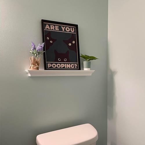 Heiple Framed Bathroom Wall Art Black Cat Are You Pooping Funny Bathroom Wall Decor Hanging Sign For Vintage Home Farmhouse Bathroom Decor thumb #6