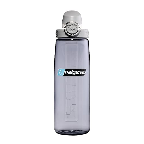 Image of Nalgene 24 oz On The Fly Lock-Top Water Bottle, Smoke Gray w /Gray