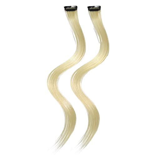 Image of Reusable Coloured Hair Streaks Extensions For Women Hair Coloured Hair Extension For Girls Set of 2 Pcs (Blonde)