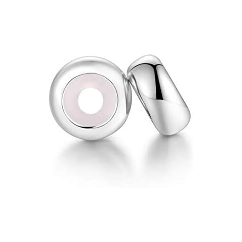 MEITAIHE Round Stopper Charm 925 Sterling Silver Charm Bracelet Clip Stopper Beads Spacer Charm 2Pcs Wife Birthday For Women Bracelets Cover