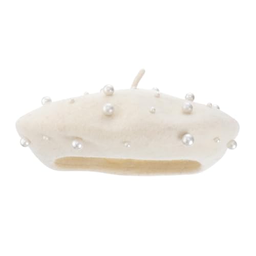 BESPORTBLE 1Pièce Perles pour Femme Chapeau Vintage Élégant pour Automne Hiver Casquette de Peintre Polyvalente