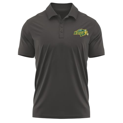 North Dakota State University Men's Polo Left Chest Logo, Charcoal, L
