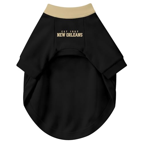 Image of New Orleans Dog Clothes Jersey Style Personalized Pet T Shirt with Custom Name Number for Small Medium Large Dogs