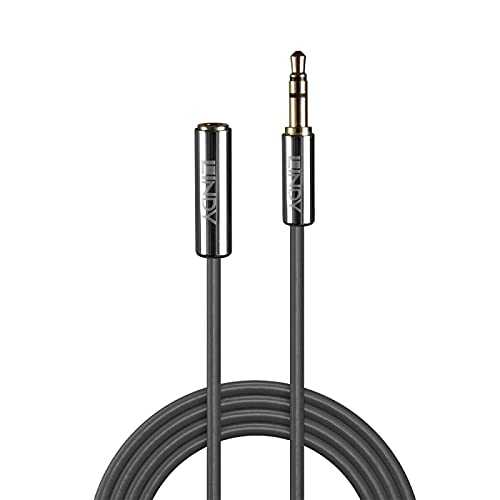 LINDY 3.5mm Extension Audio Cable, Cromo Line Grey, 1m