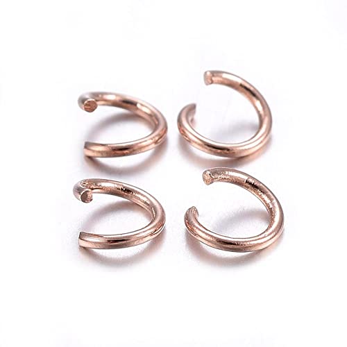 HDSupplies 100 Pieces - 304 Rose Gold Tone Stainless Steel Jump Rings - 3mm - 24 Gauge (0.5mm Thickness)