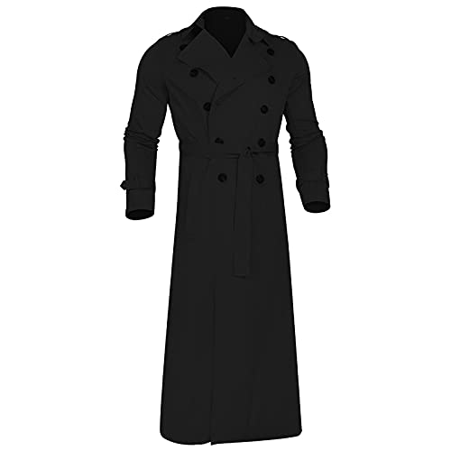 Man’s Winter Business Double Breasted Trench Coat Oversized Casual Windbreaker Lapel Long Jacket Plush Overcoat. #TOP4