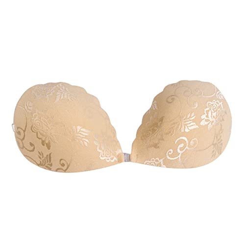 VYLYNL Sujetador deportivo para correr para mujer, sin tirantes, sin visión, autoadhesivo, máximo soporte, para mujer, beige, B