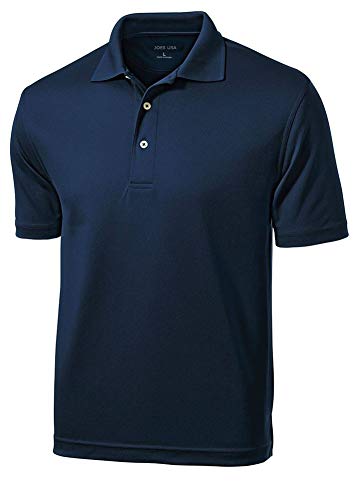 Joe's USA Mens Dri-Mesh Moisture Wicking Golf Shirt-2XL-Navy