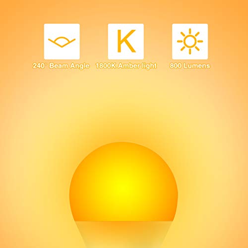 Image of Neporal Amber Light Bulbs 9W, Soft Warm Sleep Light Bulbs 60W Equivalent, Blue Light Blocking Amber Night Light 1800K, Bedtime Light Bulb for Healthy Sleep,1Pack