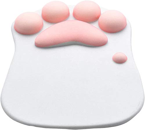 Cute 3D Cat Paw Mouse Pad With Soft Silicone Wrist Rest Support Cushion- Nonslip Premium Ergonomic Comfort Mouse Mat - Office & Home Computer & Mac Laptop Gaming Desk Decor Mousepad - Gray(10.7×8.0) #TOP6