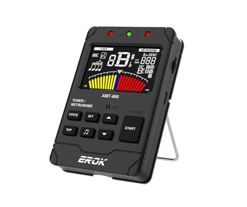 EROK AMT-600 Digital Metronome & Tuner - All-in-One Rechargeable Device with Stereo Headphone...