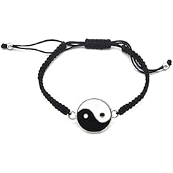 Pulseras Para Parejas Hechas A Mano Pulsera de pareja de aleación ajustable hecha a mano con dije de Tai Chi Yin Yang y cuerda trenzada, Aleación, Pulsera de pareja hecha a mano trenzada ajustable cuentas redondas aleación tai chi yin