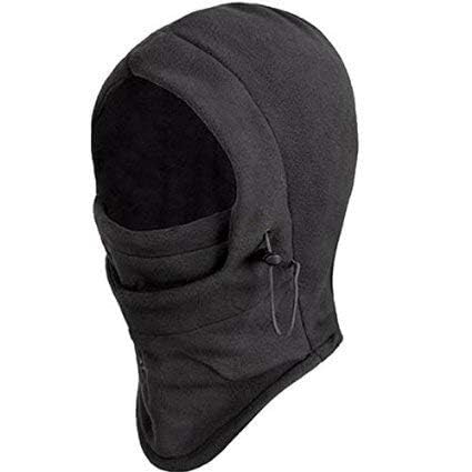 TRUFLAIR Thermal Warm Fleece Full Face Balaclava Mask, Head & Neck Cover Warmer Windproof Hooded Scarf Hat for Winter and Sports (in, Alpha, Free Size, Black Grey) 1