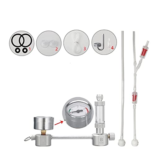 Medidor regulador de CO2 Acuario DIY CO2 Difusor de contador de burbujas del kit de sistema generador con válvula solenoide CO2 Generador for peces de plantas acuáticas para cerveza de barril casera (