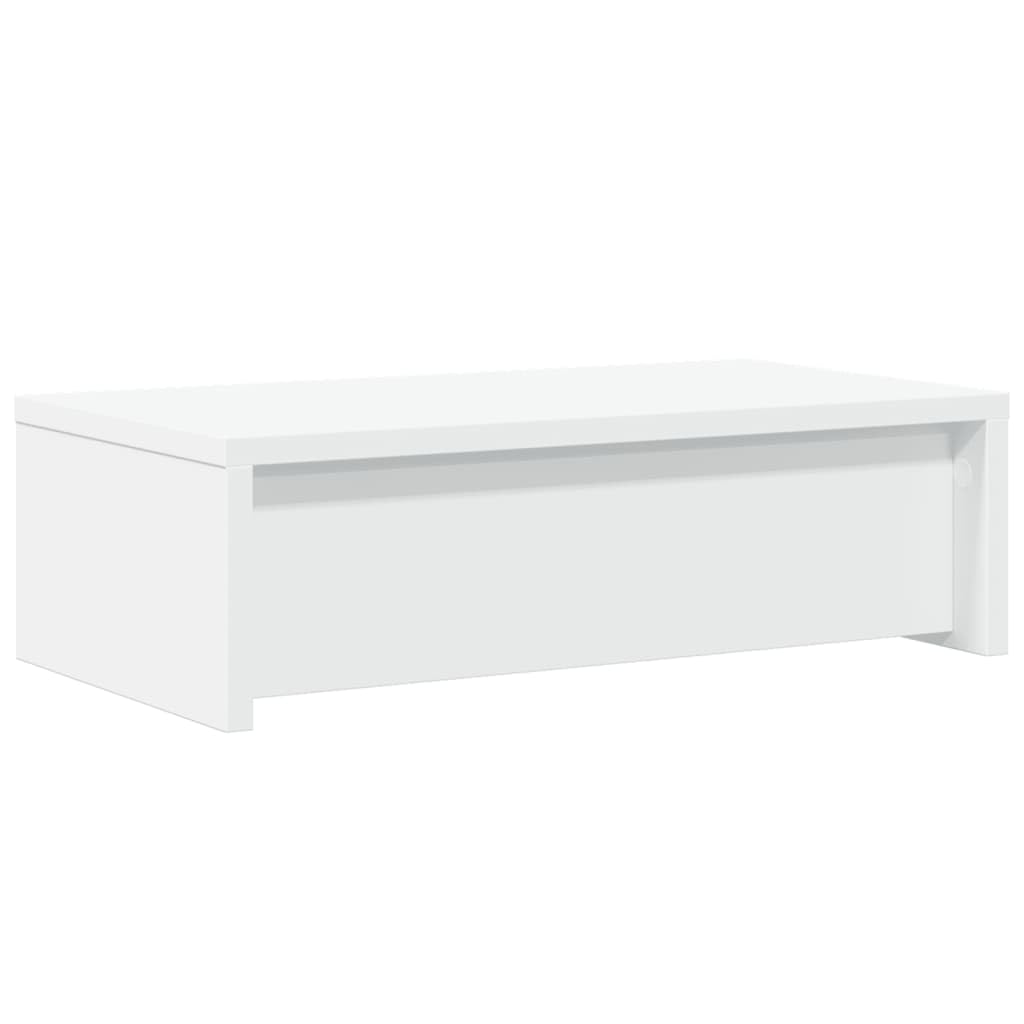 Genérico Supporto Monitor con Cassetti Bianco 50x27x15 cm in Truciolato,Bianco,6.2kg,854661