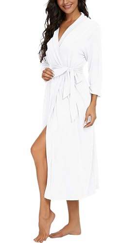Image of VINTATRE Women Robes Long Knit Bathrobe Lightweight Soft Bath Robe with Pockets