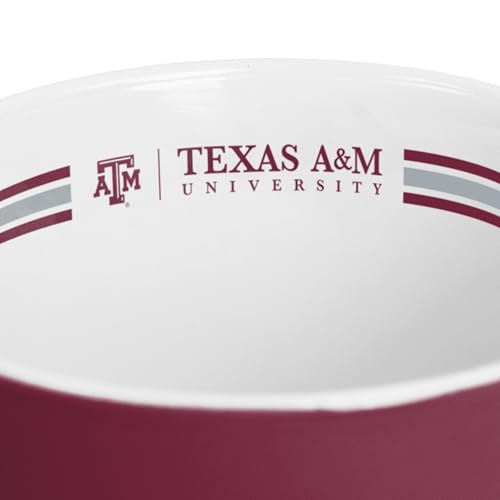 Image of Logo Brands NCAA Texas A&M Aggies 15 oz Stripe Coffee Mug - Vintage Team Logo, Inside Print & Stripes, Microwave & Dishwasher Safe- Great Gift For Fans & Alumni