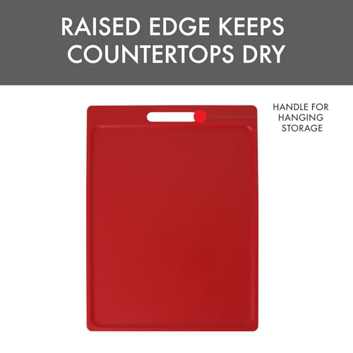 Tabla de Cortar Plástico Roja con Asa 14.5 x 11 in miniatura 5