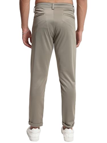 Image of Highlander Men's Slim Fit Formal Trousers | Ankle Length | Smart Chinos for Men | Comfortable Fabric for Daily Work & Formal Occasions