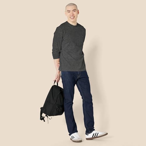 Image of Amazon Essentials Men's Regular-Fit Crewneck Long-Sleeve T-Shirt, Casual Cotton Jersey