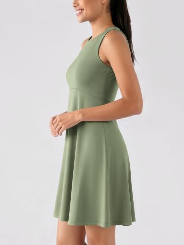 Image of ODODOS Casual Flare Tank Dress for Women Summer Sleeveless Sundress Mini Skater Dress