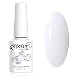 Vishine Weiß Gel Nagellack, Shellac Nagellack für UV/LED Nagellampe Langlebige French Maniküre Nagelgellack, Hochglänzend, Glatt, Salon & Heimgebrauch Nail Art DIY 8ml