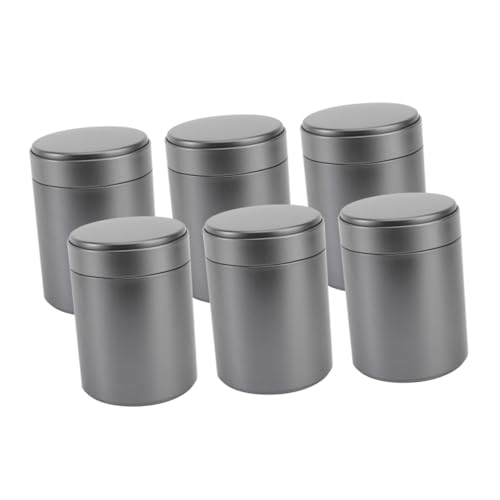 Ciieeo Tarros de Almacenamiento de Metal Redondos Negros de 125 Ml Latas de Hojalata Herméticas para Té Y Café