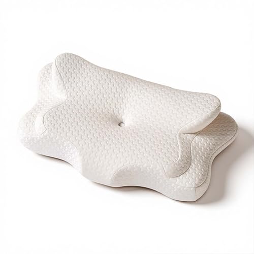 Image of Memory Foam Kids Pillow, Kids Pillows for Sleeping, Ergonomic Contour Pillow and Pillowcase 20x12in (White)
