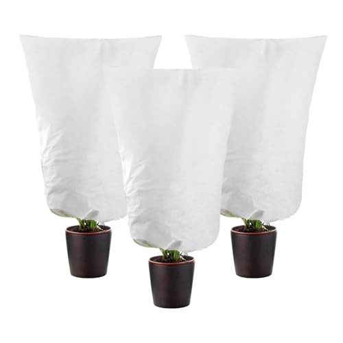 WPNCYK 3PCS Plant Fleece Frost Protection,frost Protection for Outdoor Plants,plant Protectors from Frost,Protect Fruit Tree Potted Plants from Freezing,Strong Air Permeability.