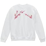[igsticker] プリント トレーナー 8.8オンス メンズ レディース ユニセックス 長袖 スウェット L サイズ クルーネック 白 ホワイト 012862 ひな祭り 桃の花 節句