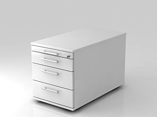 Preisvergleich Produktbild HAMMERBACHER VTC30 / W / W / RE Rollcontainer 3 Schubl. weiß