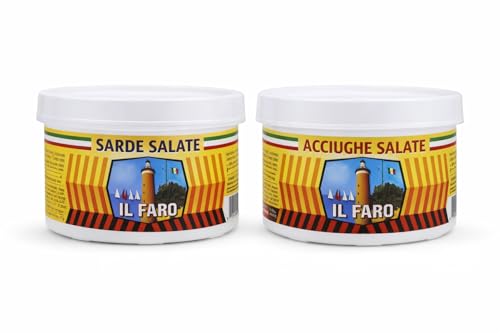 Acciughe Salate + Sarde Salate Il Faro – 2 Confezioni da 1 kg (Totale 2 kg)