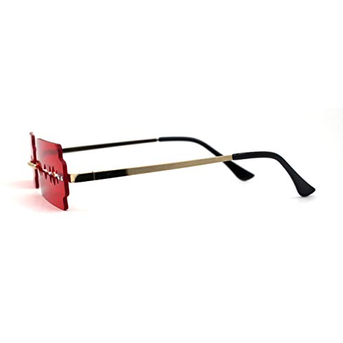 Image of SA106 Razor Blade Shape Funky Hipster Rimless Sunglasses