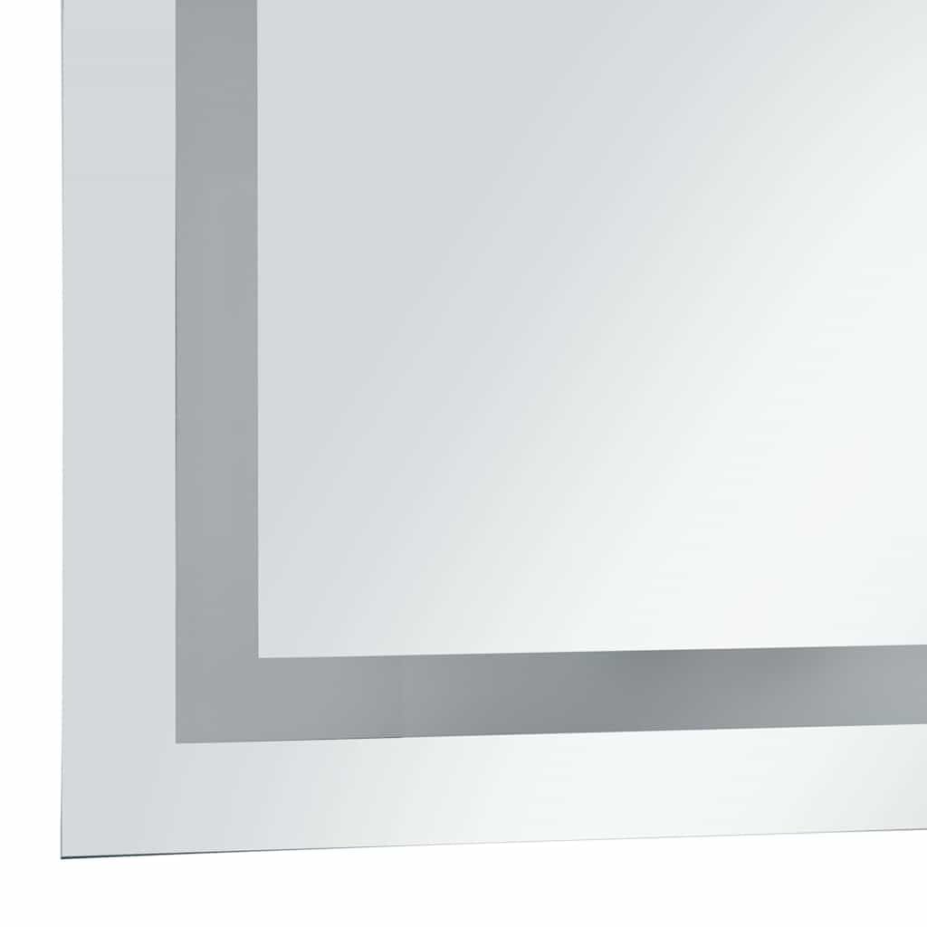 Espejo de baño LED con sensor táctil 60 x 80 cm, espejo cosmético sin marco con marco de aluminio, protección IP44, iluminado para baño, dormitorio y pasillo, incluye accesorios de montaje