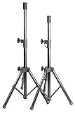 tripode para altavoces Adecuado para altavoces con brida estándar. Gran estabilidad y poco peso específico. Fácil de montar y desmontar gracias a tornillos de ajuste