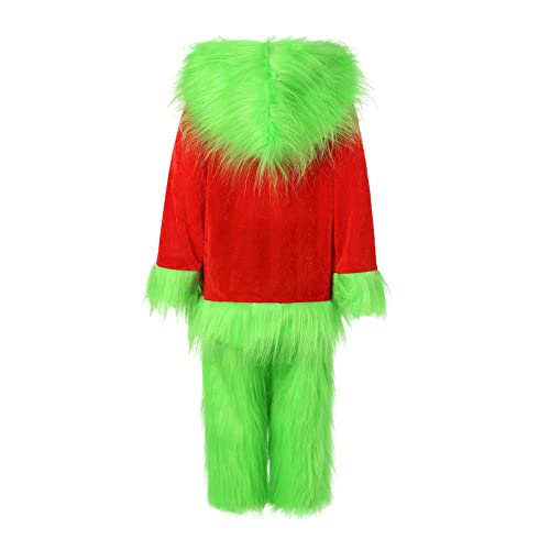 Disfraz infantil navideño de monstruo peludo verde miniatura 3