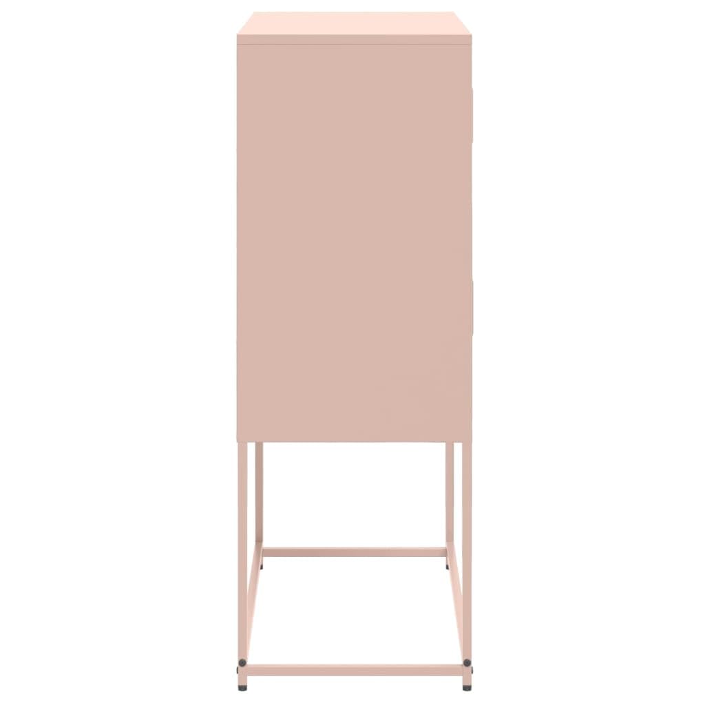Homgoday Armoire de sol Mobilier de bureau, Buffet rose 68,5 x 38,5 x 107 cm en acier, meuble buffet, table de chevet, chambre à coucher, buffet pour chambre à coucher, modèle Model846483