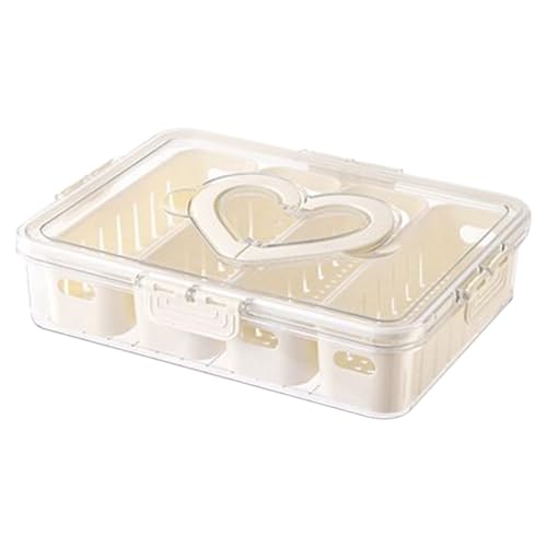 Cajas de Conservación de Frutas, Caja de Snacks 8 Compartimentos, Caja Transparente Portátil Organizador Impermeable para Alimentos Verduras Ensalada Snack Almuerzo Desayuno Despensa