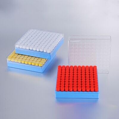 Racked Vials – 0,5 ml Röhrchen + 1-Zoll-Box (100 Plätze), 6 Beutel/Packung, 2 Packungen/Karton, Stabil Von -196 °C bis 121 °C, grün Decke
