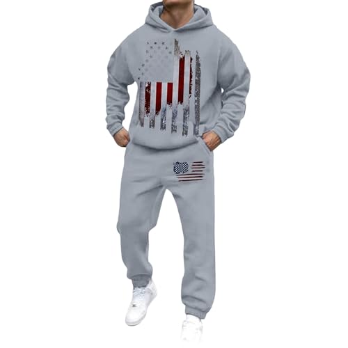 Ensemble veste et pantalon à capuche gris 3XL pour homme imprimé 3D