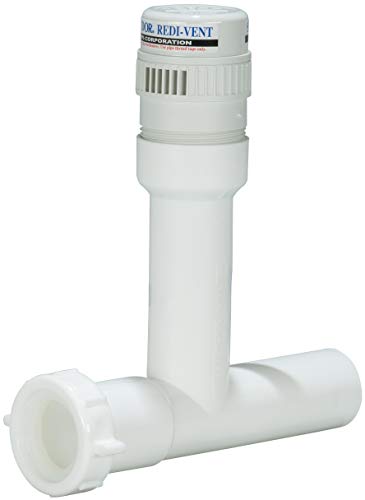 Studor 20391 Redi-Vent Air Admittance Valve with Tubular Tee Adapter, 1-1/2-Inch Connection