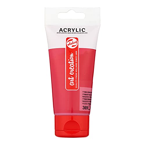 Talens Art Creation Acrylfarbe Tube - 75 ml Primärmagenta 369 - Wasserfest, schnelltrocknend, seidenglänzend - Hervorragende Lichtechtheit - Vielseitig einsetzbar auf verschiedenen Untergründen