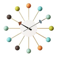 SHISEDECO Mid Century Ball Clock Multicolor, Large Size Wall Clock Decorative Modern Silent Quartz photo SHISEDECO Mid Century Ball Clock Multicolor, Large Size Wall Clock Decorative Modern Silent Quartz