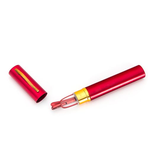 KoKoBin Mini Slim Reading Glasses Spring Hinge Metal Reading Aid Unisex with Case (Red, +3.0) - Image 4