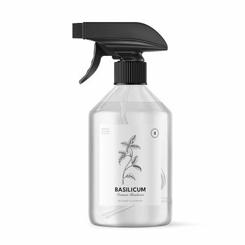 BOHORIA Ambientador y ambientador en aerosol de 500 ml con aroma fresco de albahaca, ideal para cocina y baño, neutralizador de olores (500 ml, albahaca)