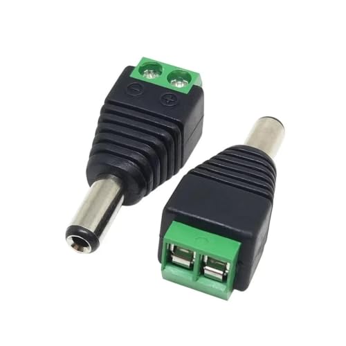 Conector CC 5.5 x 2.5 mm macho y hembra de 12V para tiras LED y cámaras CCTV un pack de 4 unidades