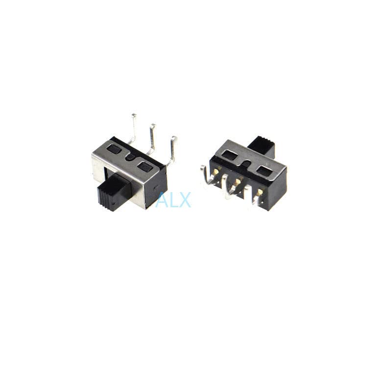 10 pièces SS12d11 Interrupteur à Bascule à Angle Droit 3PIN 1P2T poignée Haute 5MM Pas 4.7MM Interrupteur Coulissant ss12d06