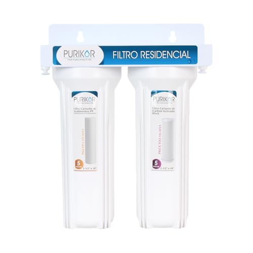Purificador de agua, Sistema de Filtración Básica (POU), 2 Etapas de Filtracion, Marca Purikor, PKF-2