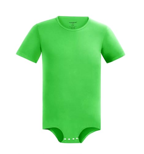 Landofgenie Grenouillère à Manches Courtes pour Homme - Combinaison Une pièce, Vert Clair XS