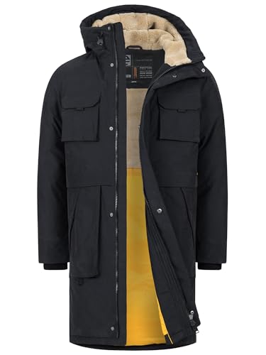 Indicode Herren INKristof Parka Wintermantel mit Teddyfutter und...